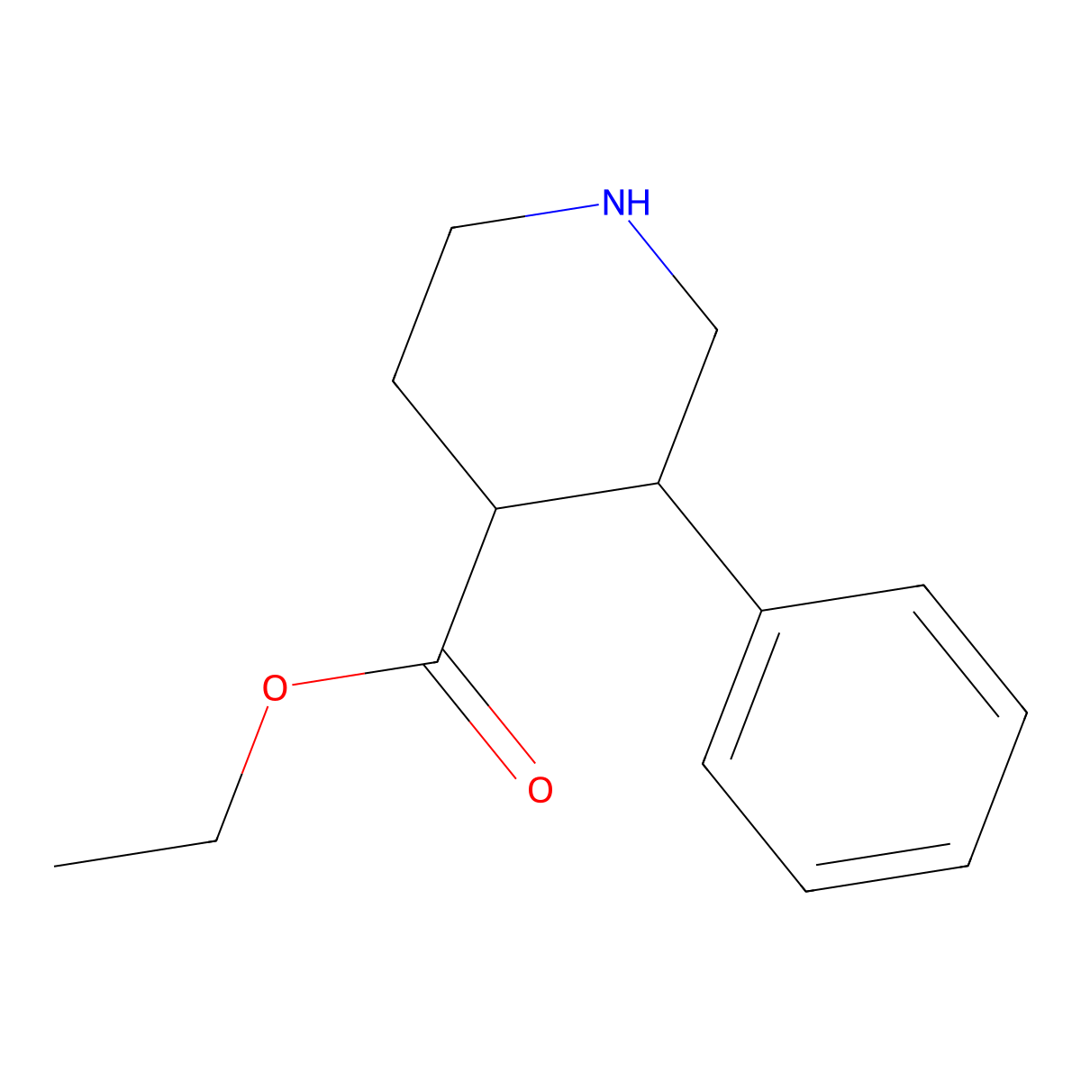 Ethyl 3-phenylpiperidine-4-carboxylate molecular structure, CAS 860114-07-4