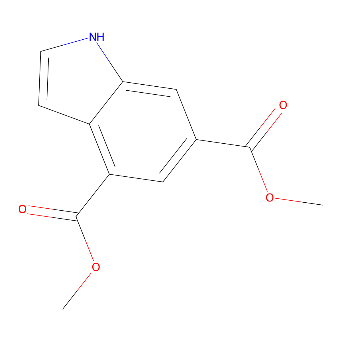 dimethyl 1H-indole-4,6-dicarboxylate molecular structure, CAS 86012-83-1