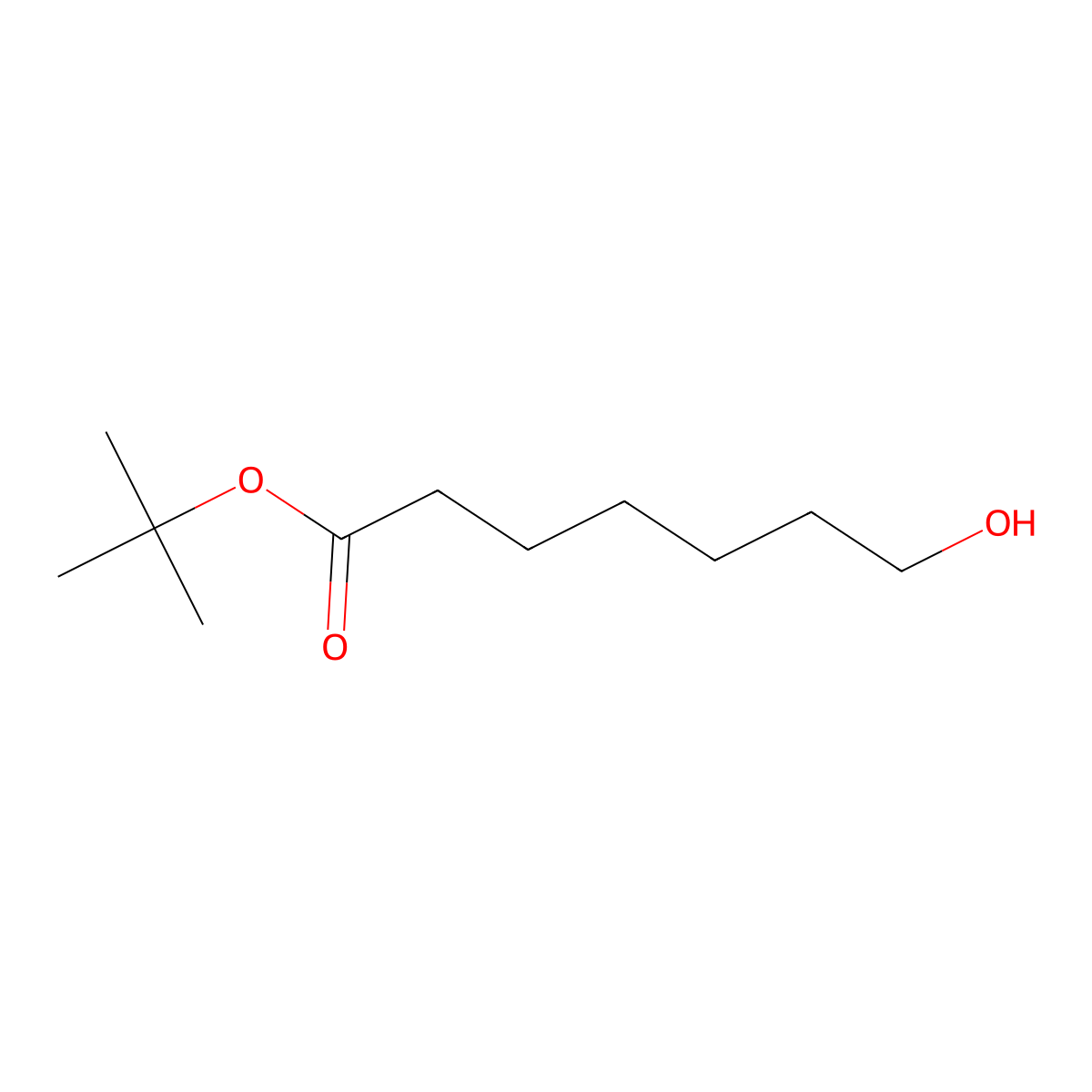 Tert-butyl 7-hydroxyheptanoate molecular structure, CAS 86013-78-7