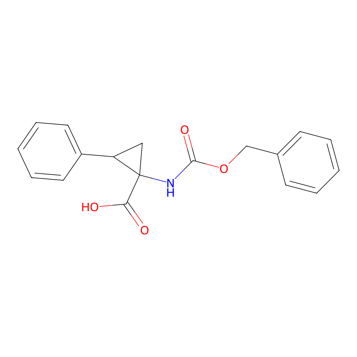 rac-(1R,2S)-1-{[(benzyloxy)carbonyl]amino}-2-phenylcyclopropane-1-carboxylic acid molecular structure, CAS 86014-29-1
