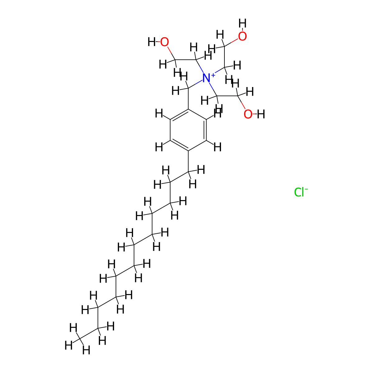 (p-Dodecylbenzyl)tris(2-hydroxyethyl)ammonium chloride molecular structure, CAS 86014-86-0