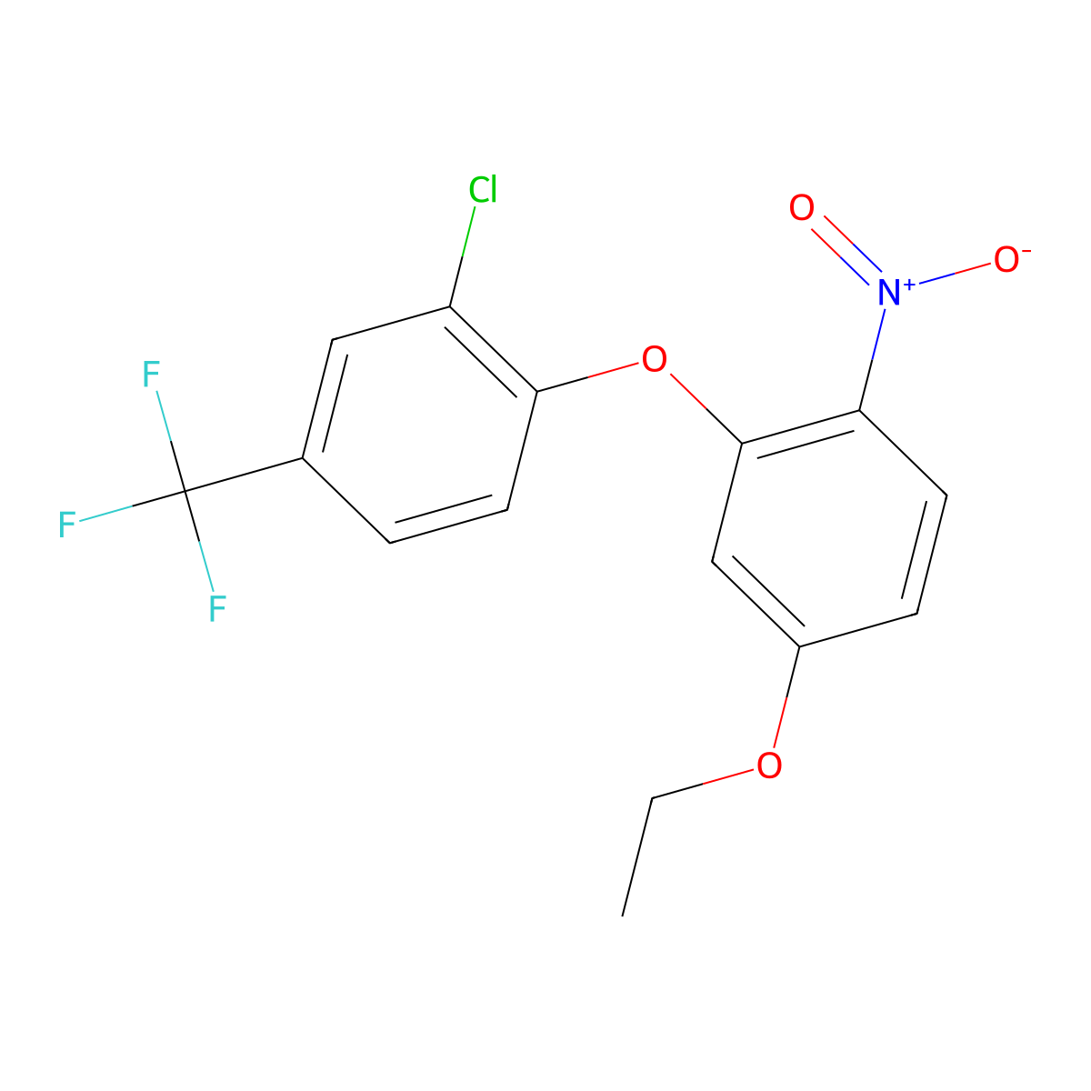 2-[2-Chloro-4-(trifluoromethyl)phenoxy]-4-ethoxy-1-nitrobenzene molecular structure, CAS 86017-50-7