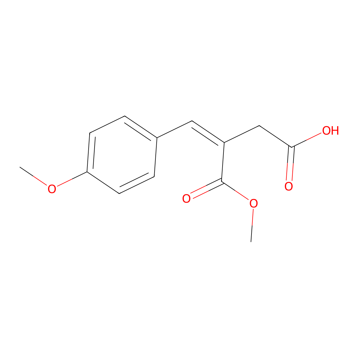 (3E)-3-(methoxycarbonyl)-4-(4-methoxyphenyl)but-3-enoic acid molecular structure, CAS 86017-93-8