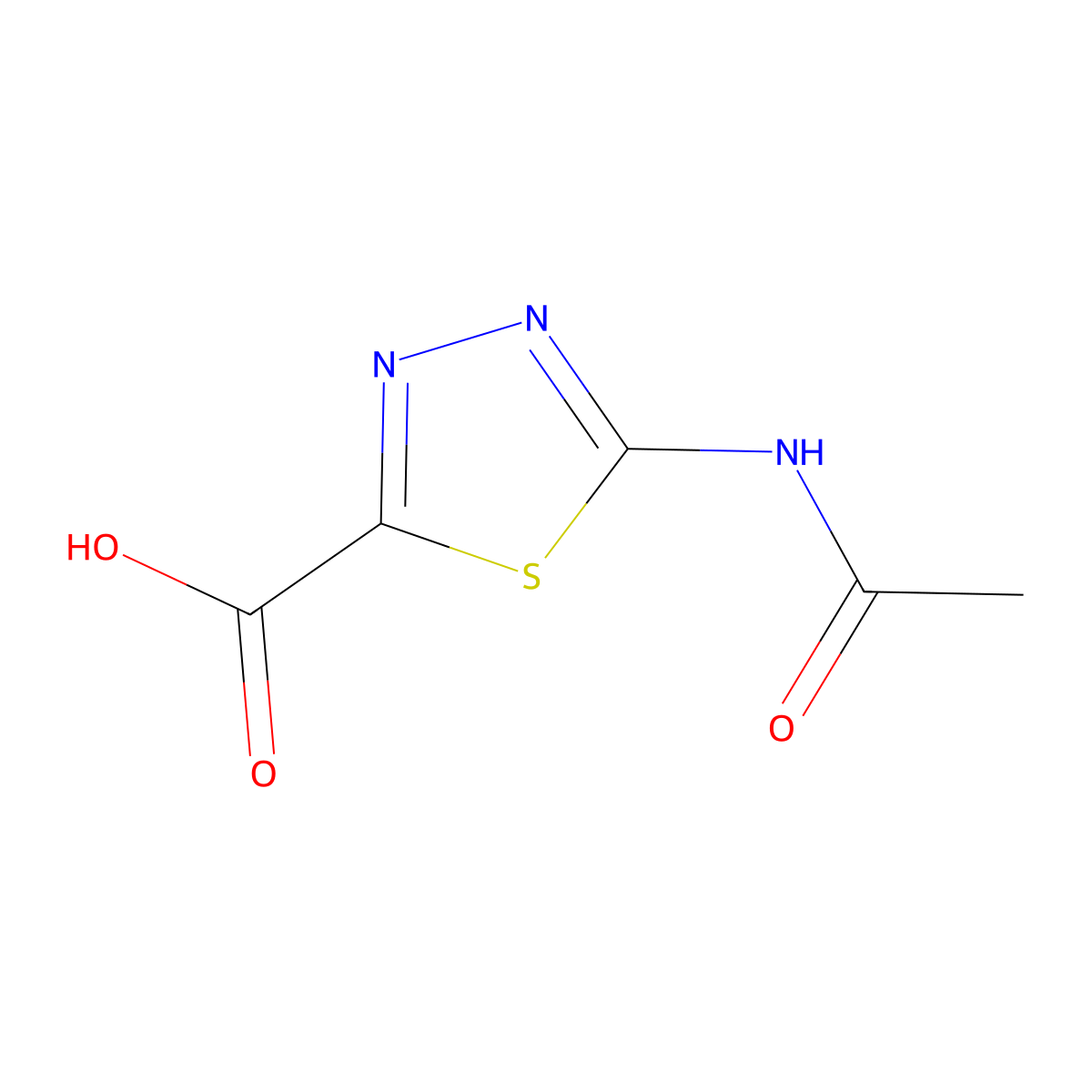 5-Acetamido-1,3,4-thiadiazole-2-carboxylic acid molecular structure, CAS 860174-99-8