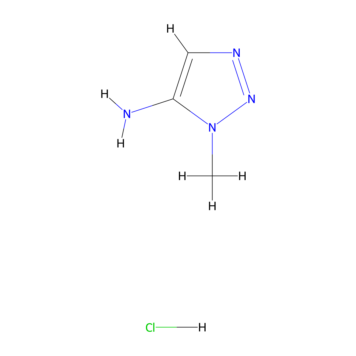 1-methyl-1H-1,2,3-triazol-5-amine hydrochloride molecular structure, CAS 860176-00-7