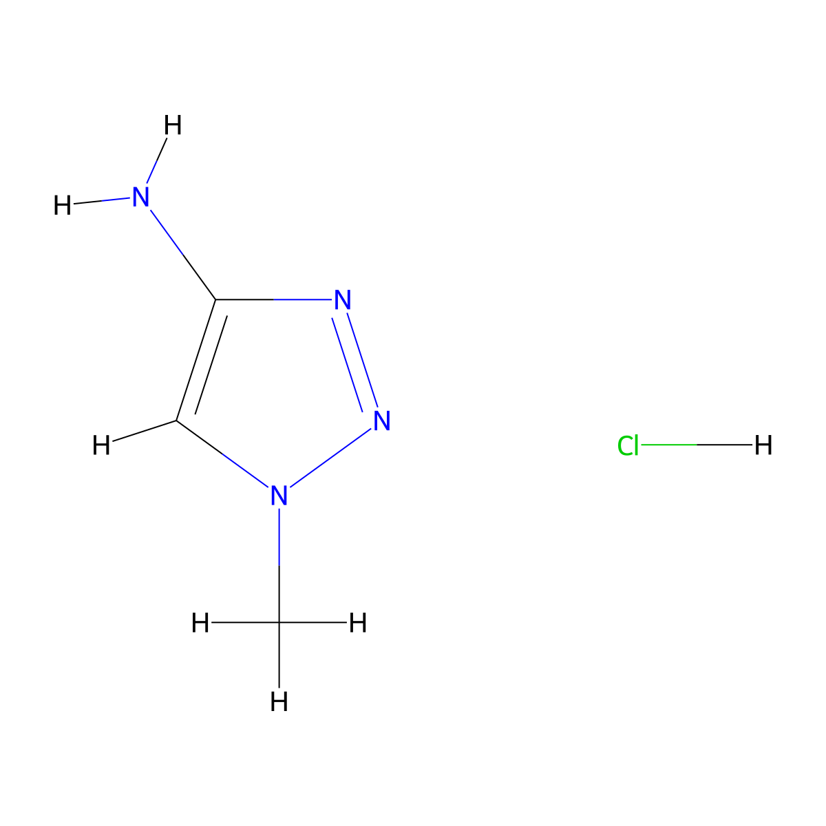 1-methyl-1H-1,2,3-triazol-4-amine hydrochloride molecular structure, CAS 860176-01-8