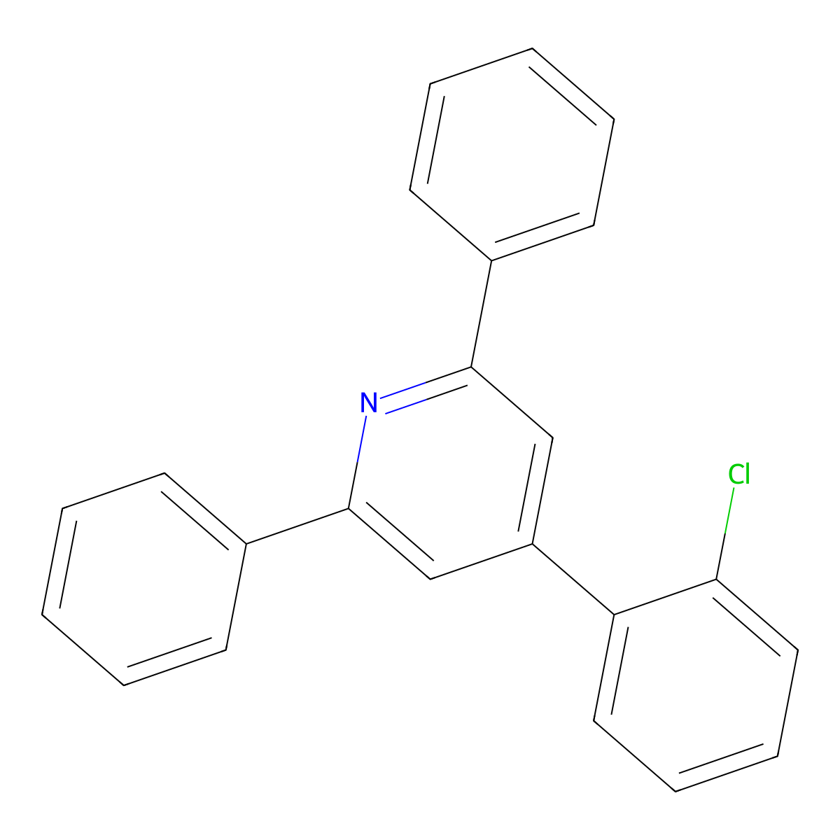 4-(2-Chlorophenyl)-2,6-diphenylpyridine molecular structure, CAS 86018-76-0