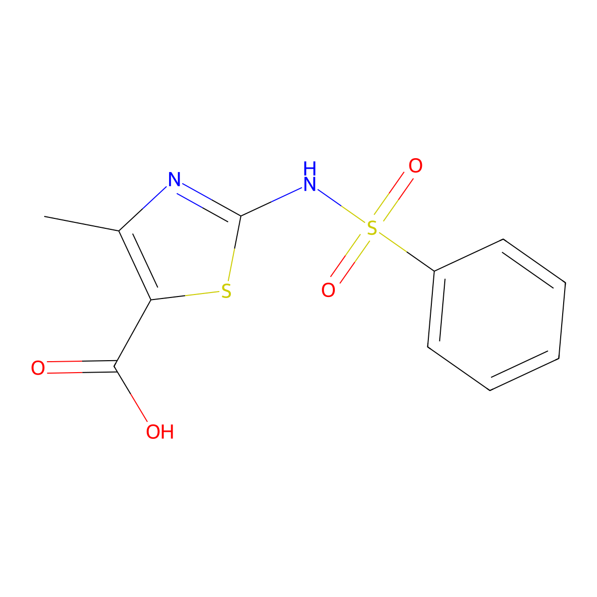 4-Methyl-2-[(phenylsulfonyl)amino]-1,3-thiazole-5-carboxylic acid molecular structure, CAS 860181-82-4
