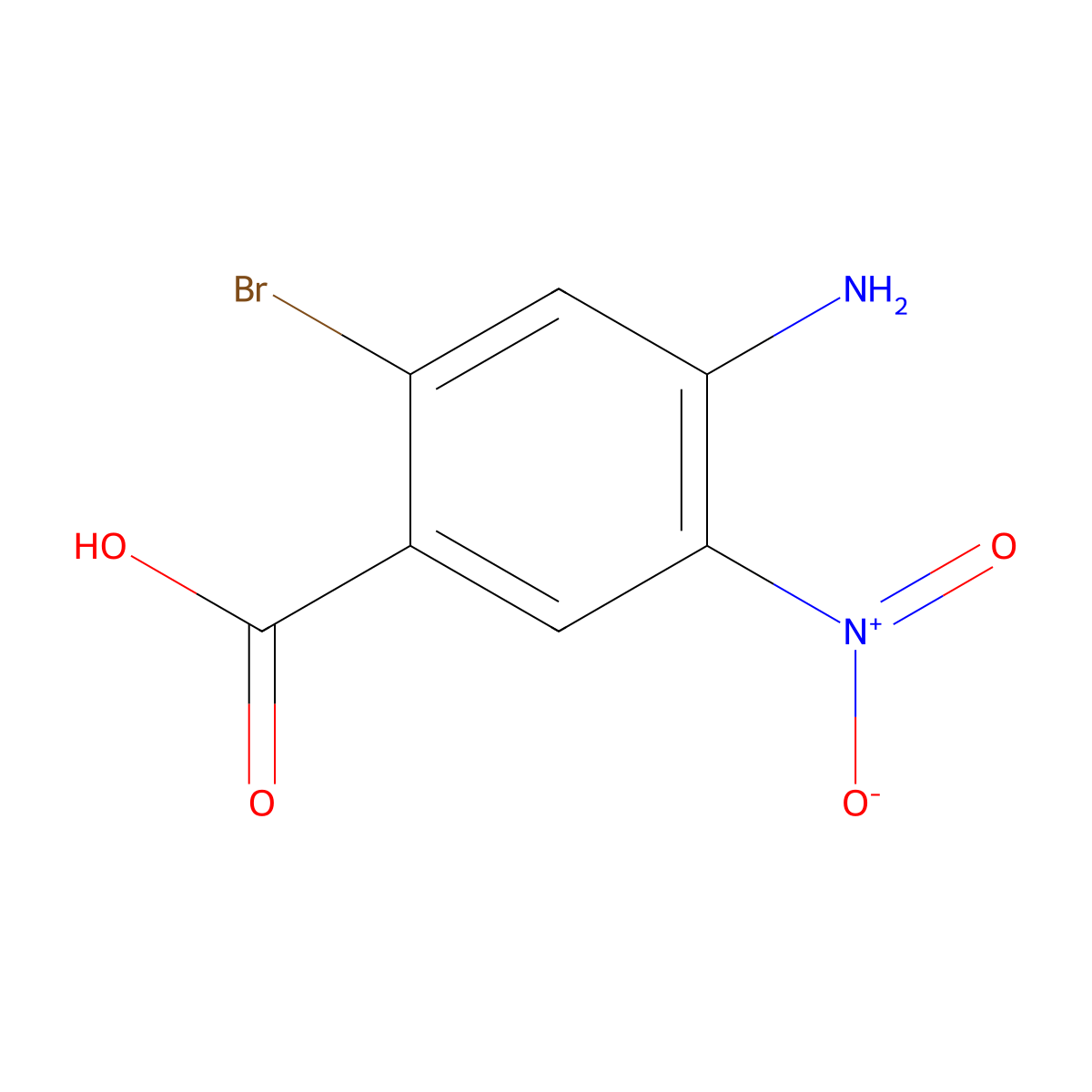 4-Amino-2-bromo-5-nitro-benzoic acid molecular structure, CAS 860182-17-8
