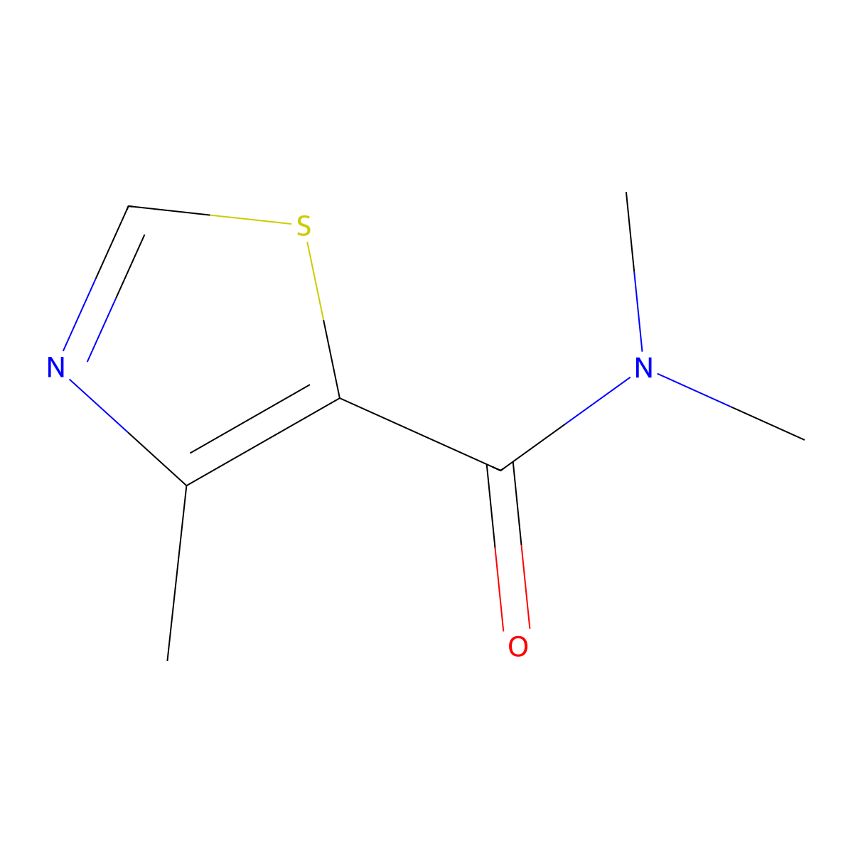 N,N,4-trimethyl-1,3-thiazole-5-carboxamide molecular structure, CAS 860182-26-9
