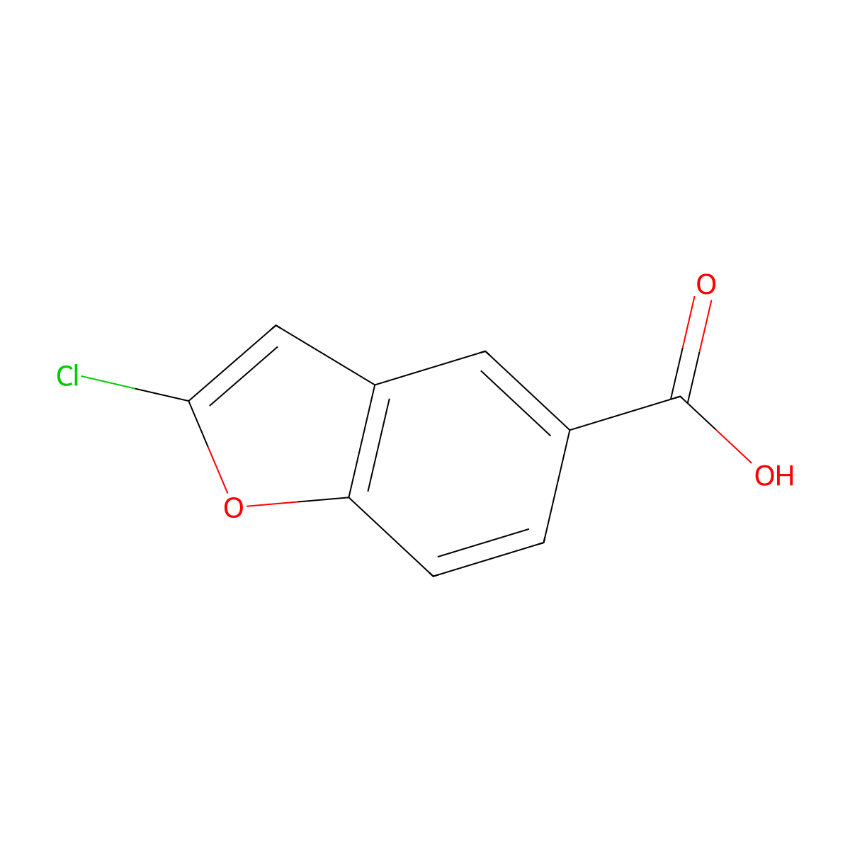 2-Chlorobenzofuran-5-carboxylic acid molecular structure, CAS 860183-31-9