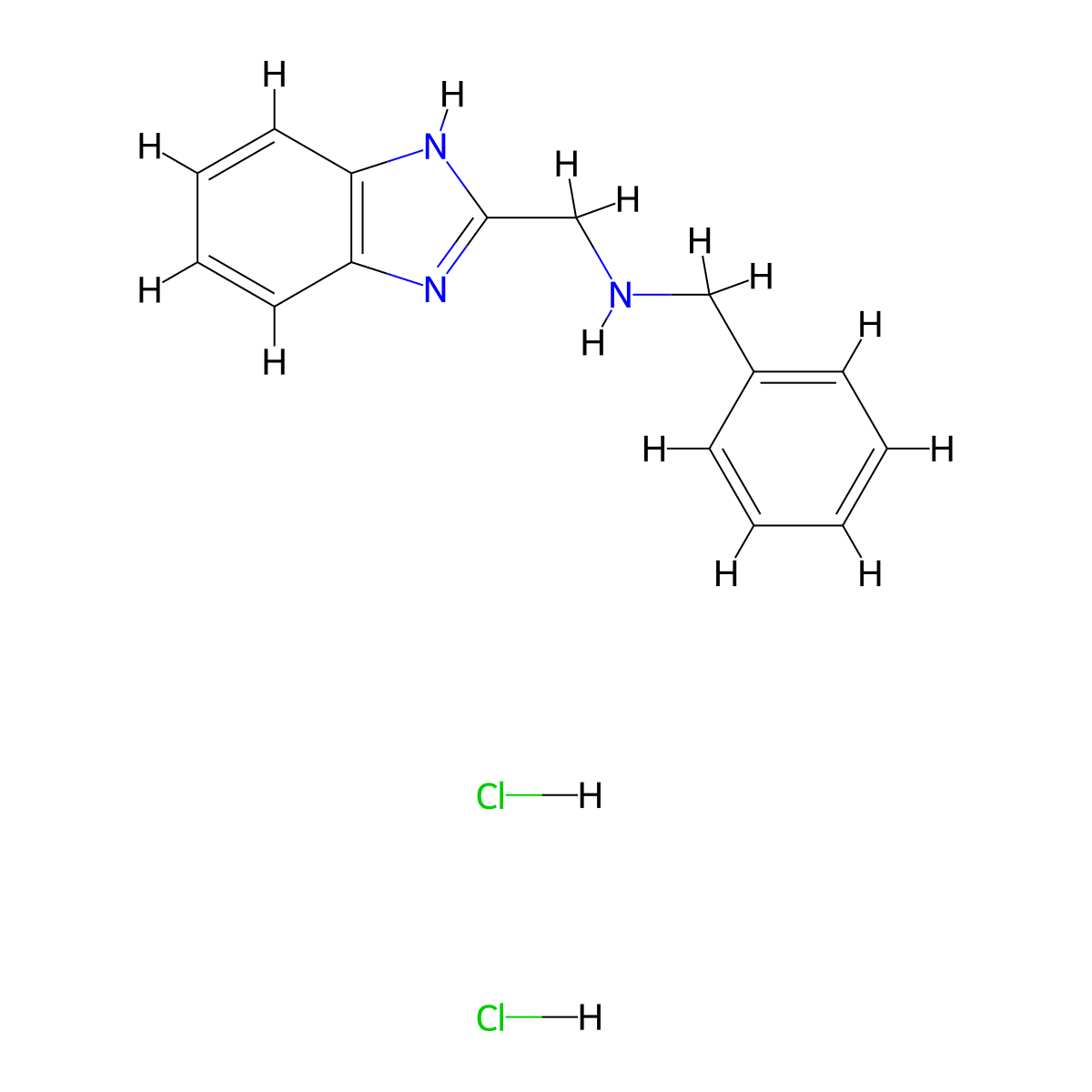 (1H-benzimidazol-2-ylmethyl)benzylamine dihydrochloride molecular structure, CAS 860189-02-2