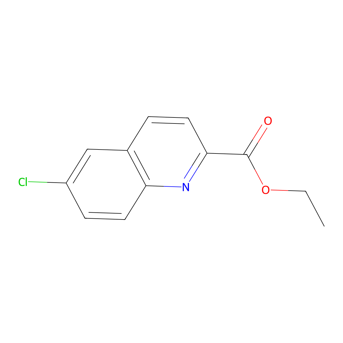 Ethyl 6-chloroquinoline-2-carboxylate molecular structure, CAS 860190-32-5