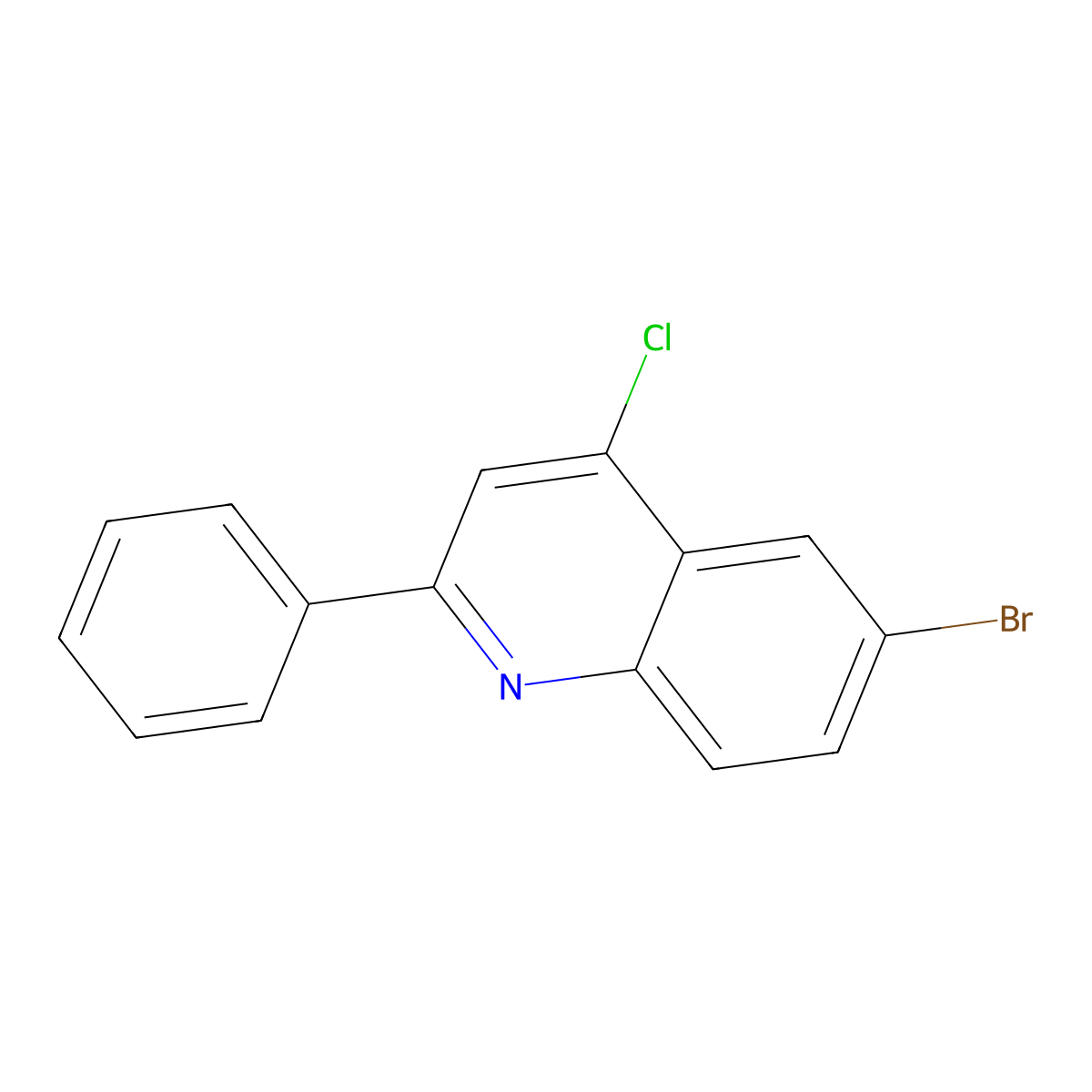 6-Bromo-4-chloro-2-phenylquinoline molecular structure, CAS 860195-69-3