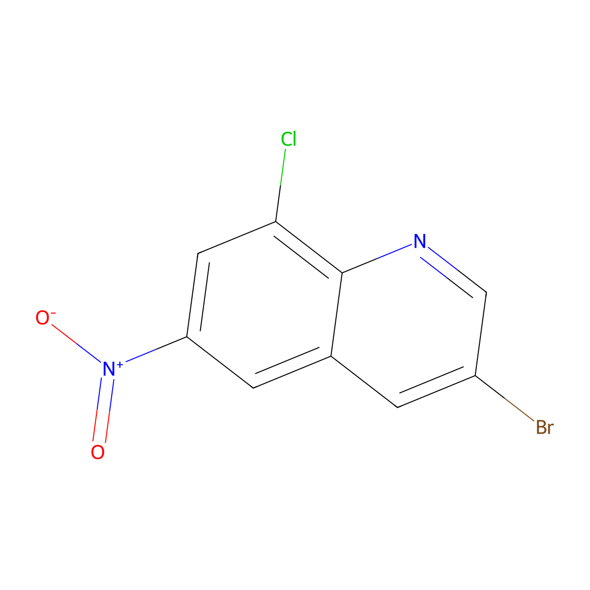 3-Bromo-8-chloro-6-nitroquinoline molecular structure, CAS 860195-74-0
