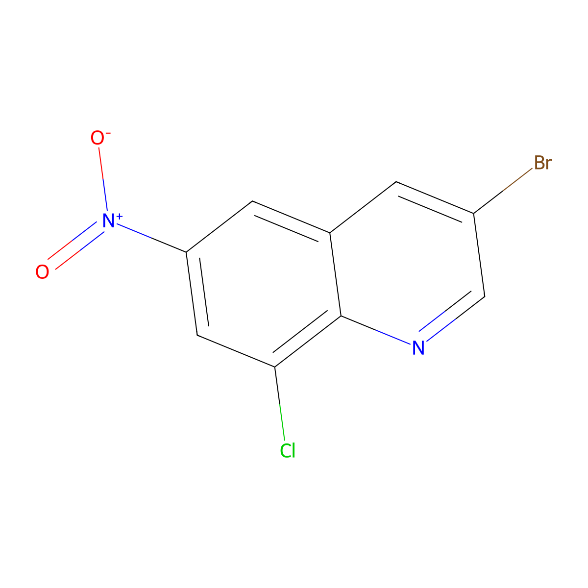 3-Bromo-8-chloro-6-nitroquinoline molecular structure, CAS 860195-74-0