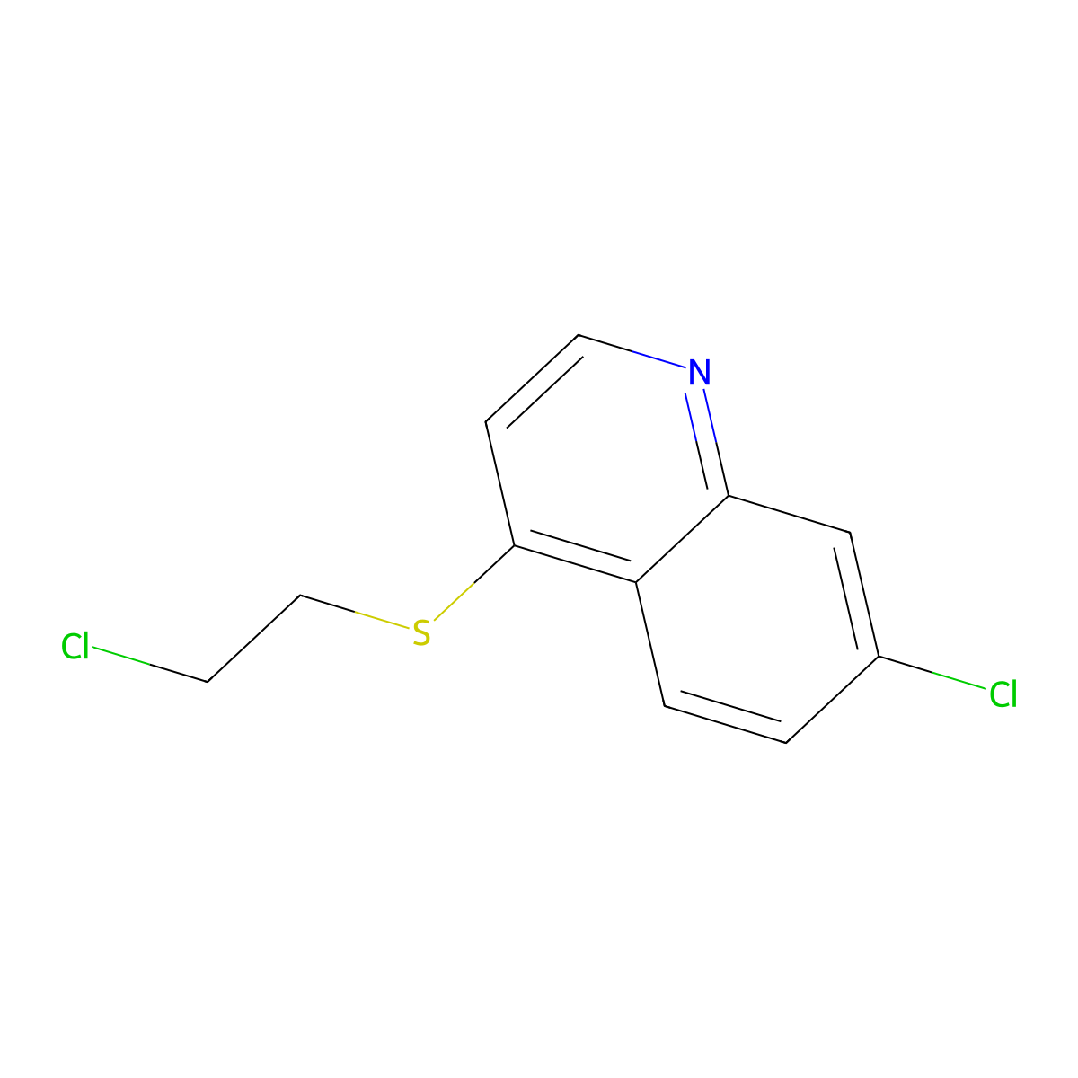 7-Chloro-4-((2-chloroethyl)sulfanyl)quinoline molecular structure, CAS 860196-73-2