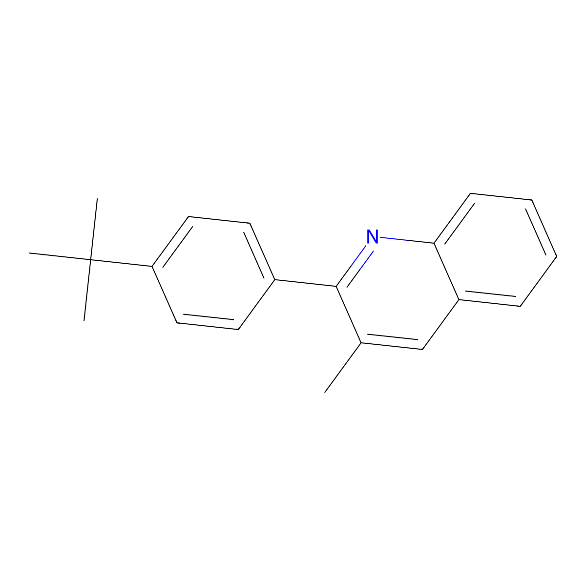 2-(4-tert-Butylphenyl)-3-methylquinoline molecular structure, CAS 860196-82-3