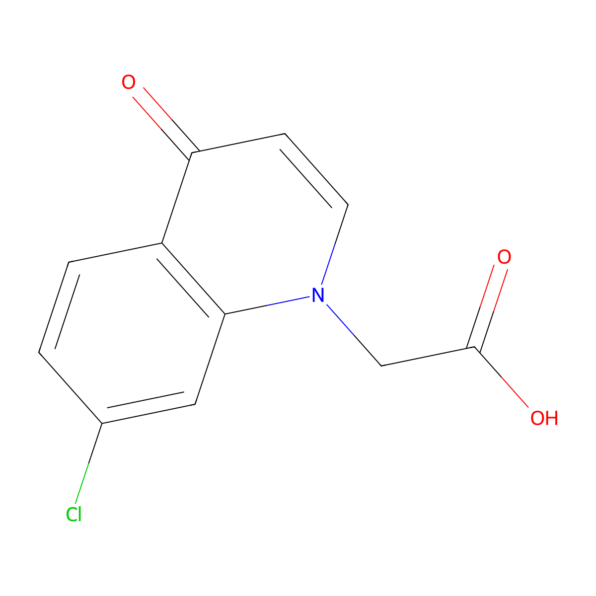 2-(7-chloro-4-oxoquinolin-1(4H)-yl)acetic acid molecular structure, CAS 860204-26-8