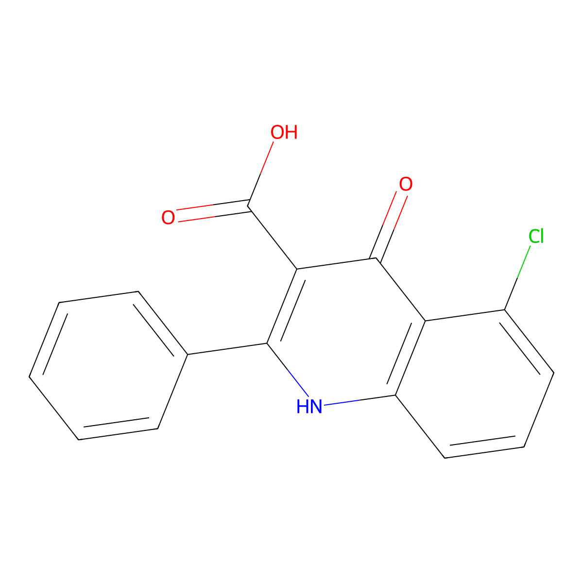 5-Chloro-4-hydroxy-2-phenylquinoline-3-carboxylic acid molecular structure, CAS 860205-42-1