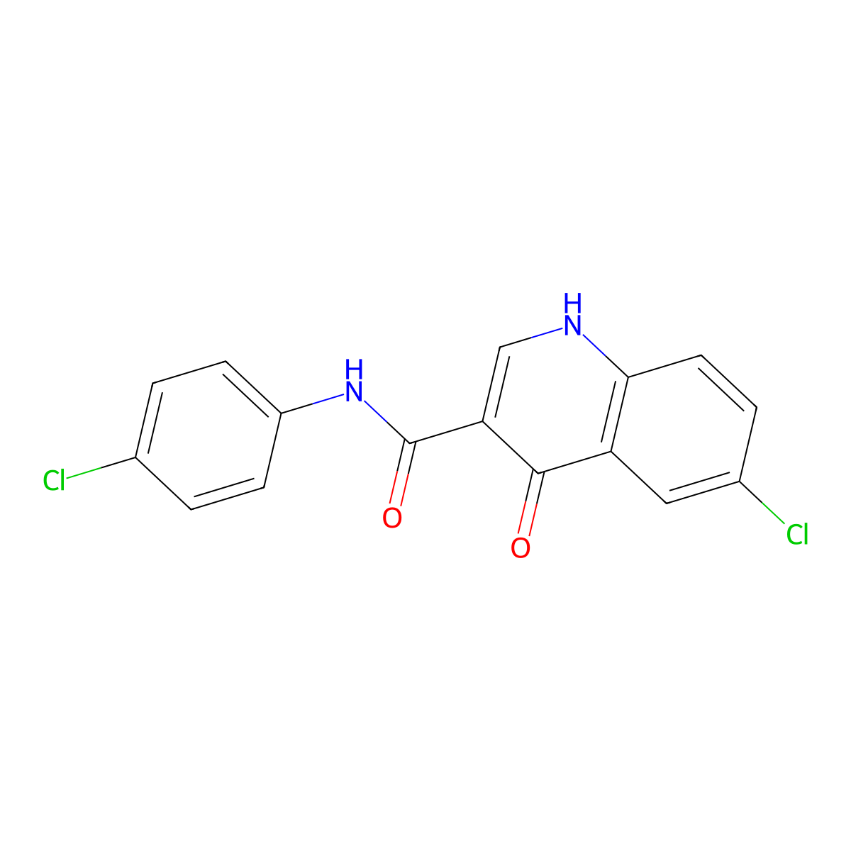 6-chloro-N-(4-chlorophenyl)-4-hydroxyquinoline-3-carboxamide molecular structure, CAS 860205-71-6