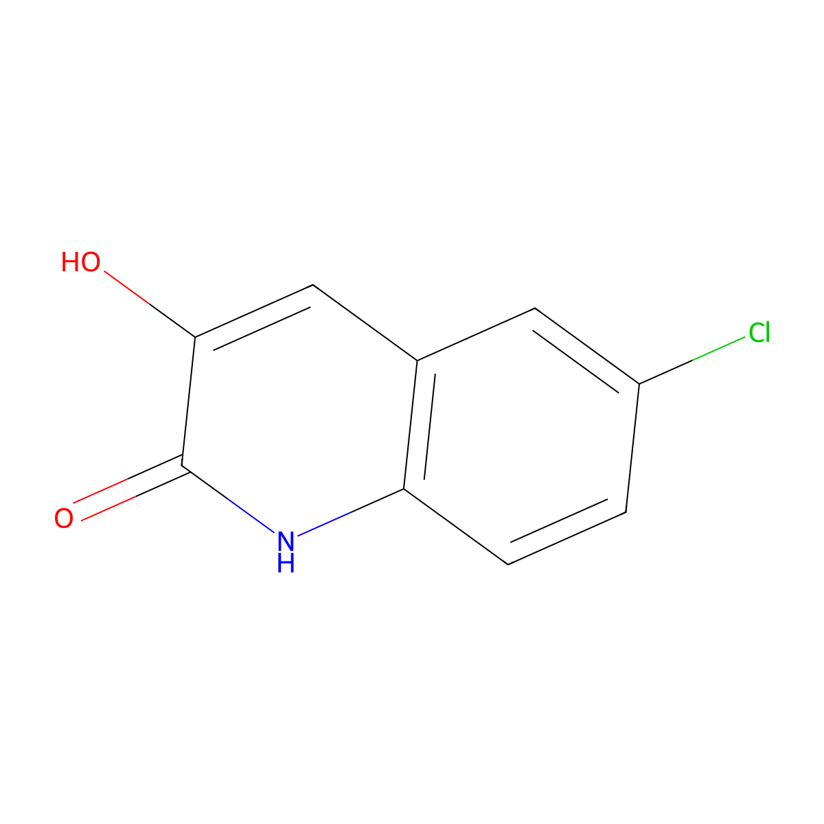 6-Chloro-3-hydroxyquinolin-2(1H)-one molecular structure, CAS 860207-46-1