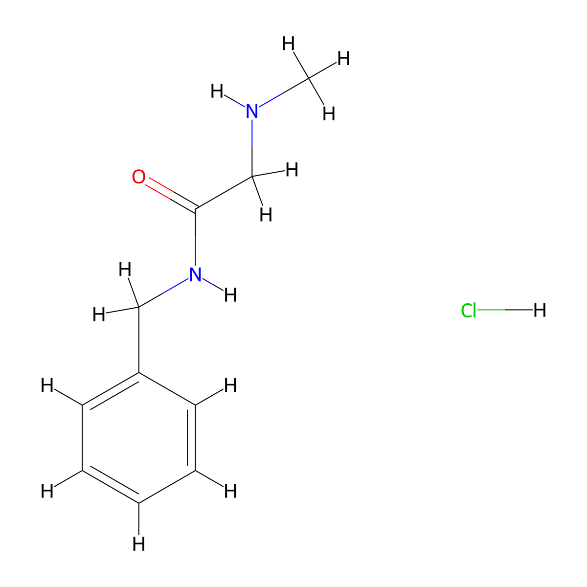 N-Benzyl-2-(methylamino)acetamide hydrochloride molecular structure, CAS 860217-23-8
