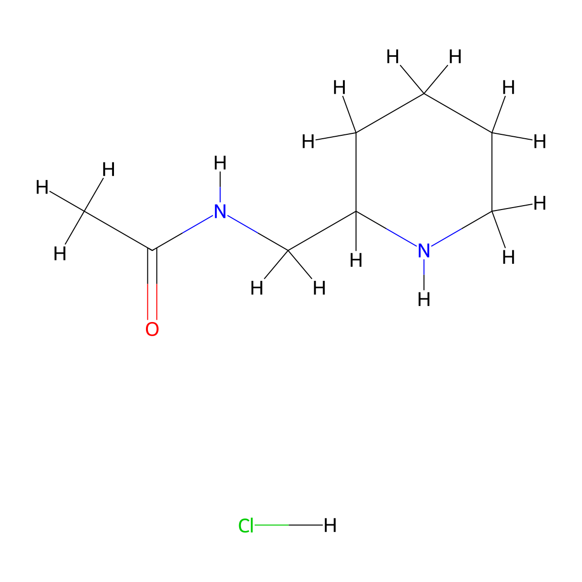 N-[(piperidin-2-yl)methyl]acetamide hydrochloride molecular structure, CAS 860217-45-4