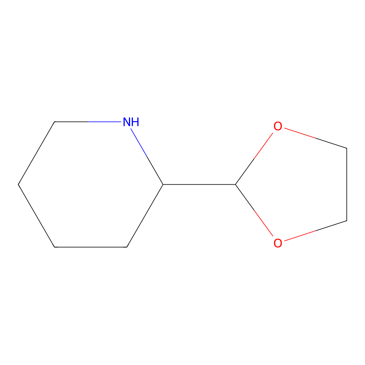 2-(1,3-Dioxolan-2-yl)piperidine molecular structure, CAS 860224-64-2