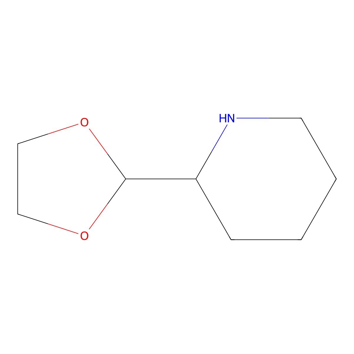 2-(1,3-Dioxolan-2-yl)piperidine molecular structure, CAS 860224-64-2