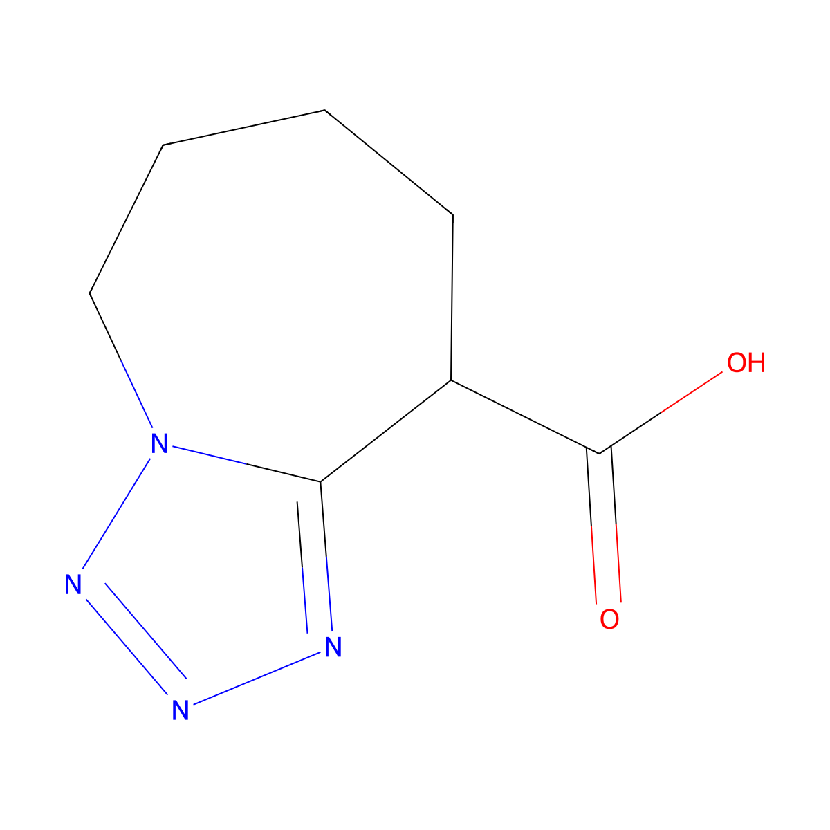 6,7,8,9-tetrahydro-5H-tetrazolo[1,5-a]azepine-9-carboxylic acid molecular structure, CAS 860225-11-2