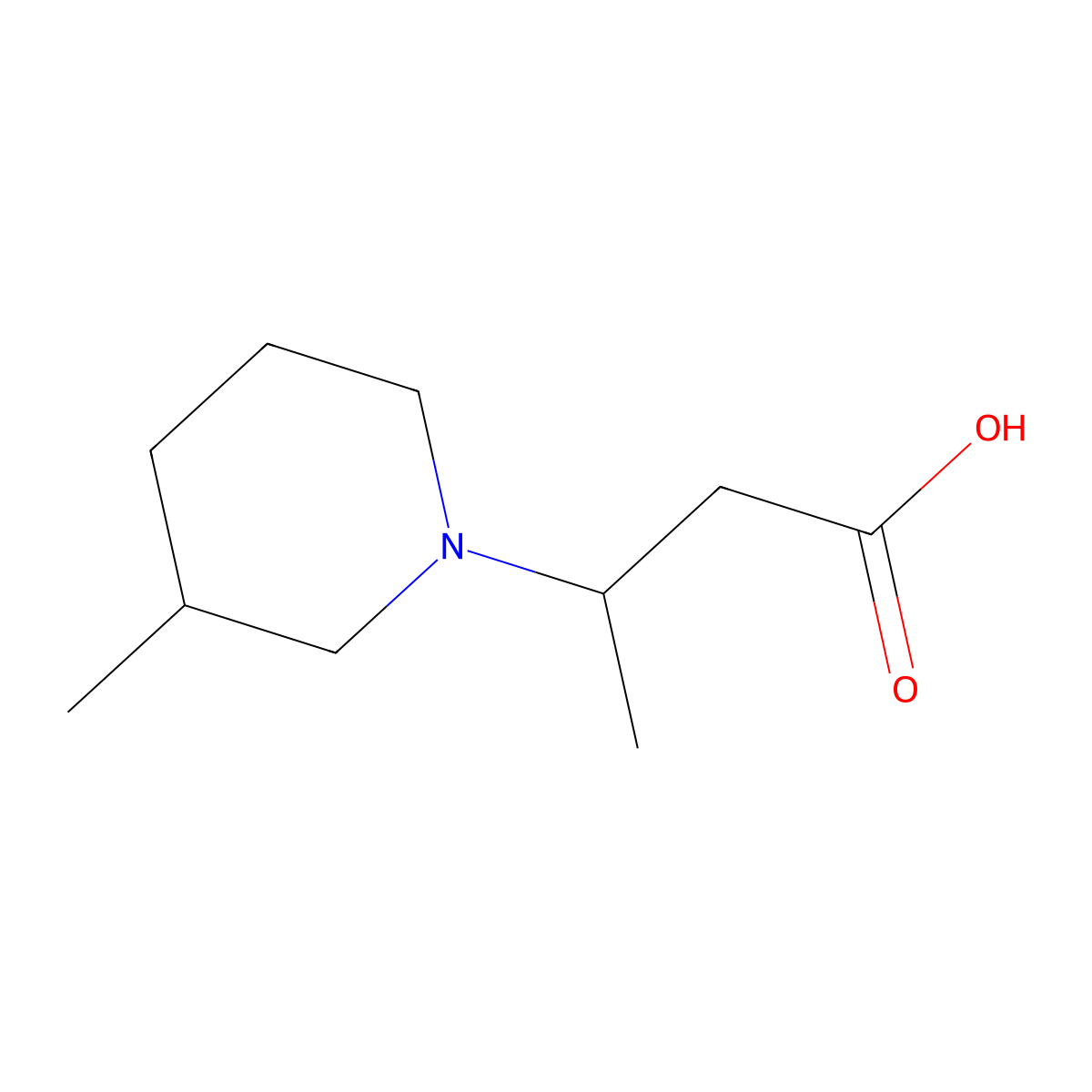 3-(3-Methylpiperidin-1-yl)butanoic acid molecular structure, CAS 860225-58-7
