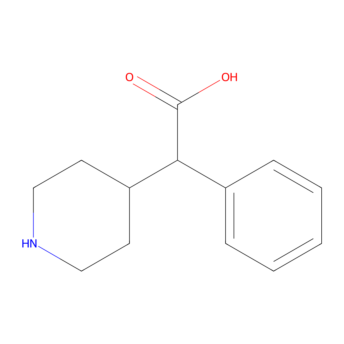 a-Phenyl-4-piperidineacetic acid HCl molecular structure, CAS 860226-70-6