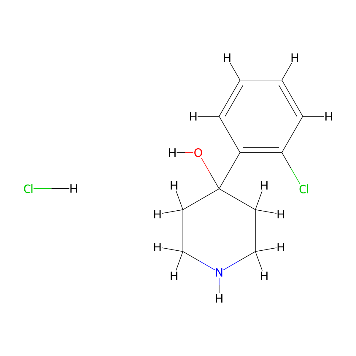 4-(2-Chlorophenyl)piperidin-4-ol hydrochloride molecular structure, CAS 860228-33-7