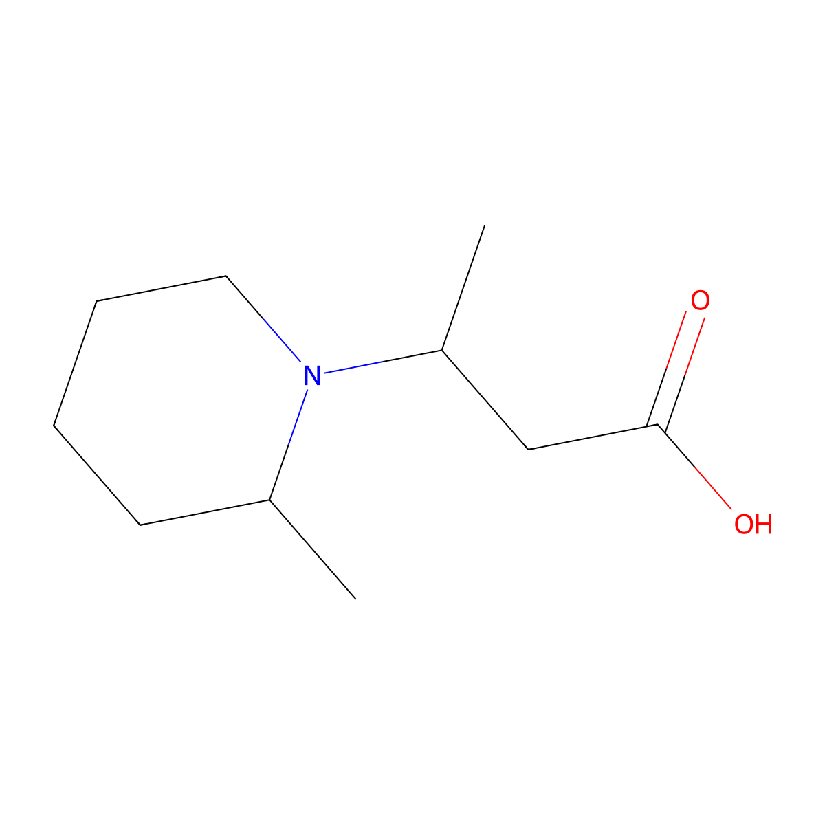 3-(2-Methylpiperidin-1-yl)butanoic acid molecular structure, CAS 860229-00-1