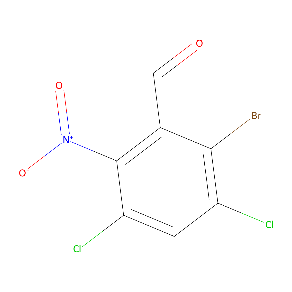 2-Bromo-3,5-dichloro-6-nitrobenzaldehyde molecular structure, CAS 860243-08-9