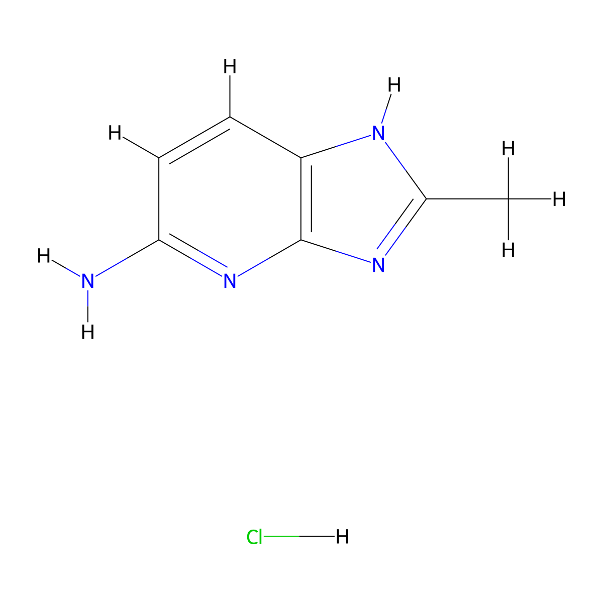 2-methyl-3H-imidazo(4,5-b)pyridin-5-amine hydrochloride molecular structure, CAS 860258-70-4