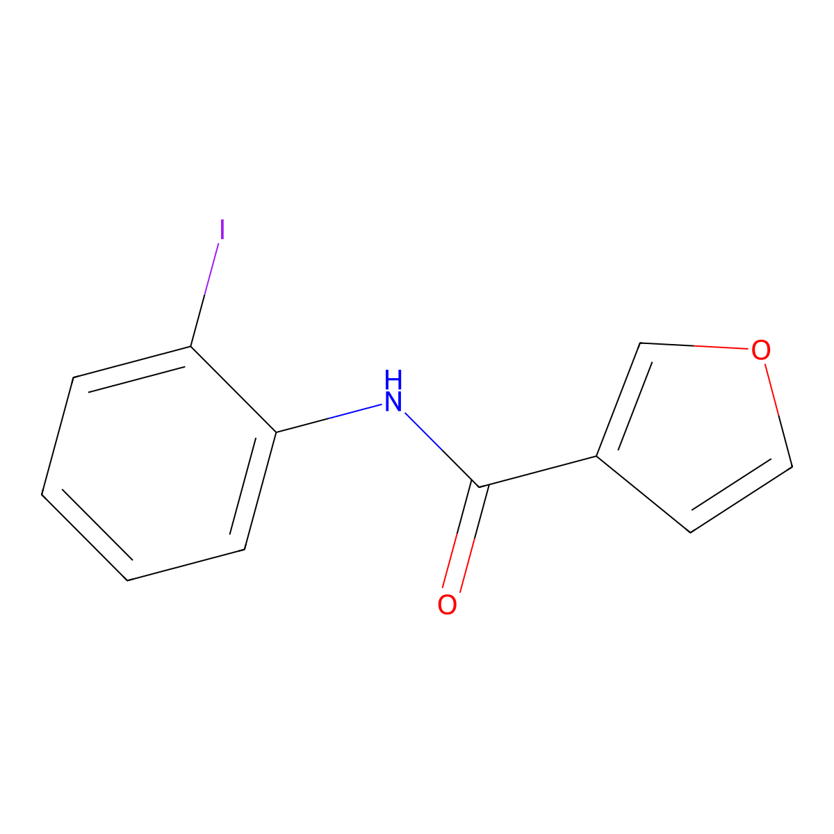 N-(2-iodophenyl)furan-3-carboxamide molecular structure, CAS 860263-13-4