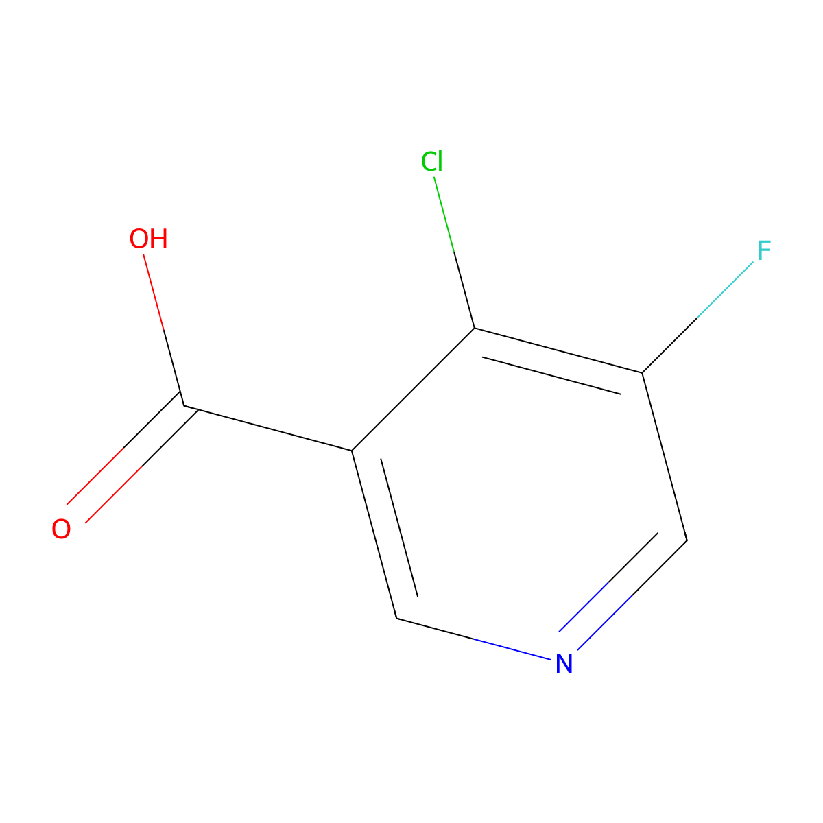 4-Chloro-5-fluoropyridine-3-carboxylic acid molecular structure, CAS 860296-20-4
