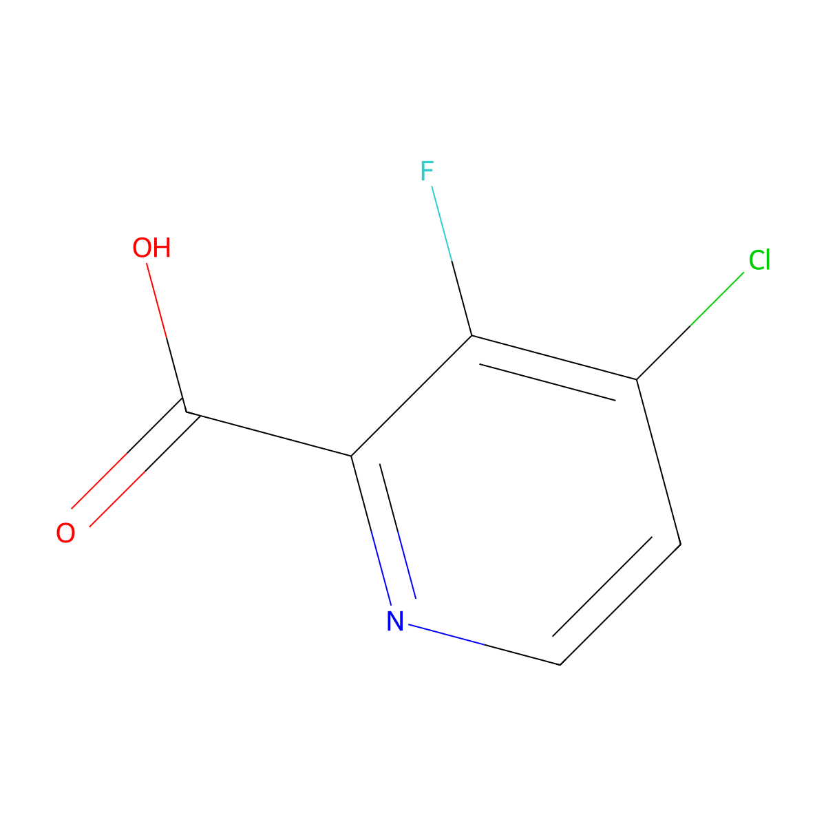 4-Chloro-3-fluoro-2-pyridinecarboxylic acid molecular structure, CAS 860296-21-5