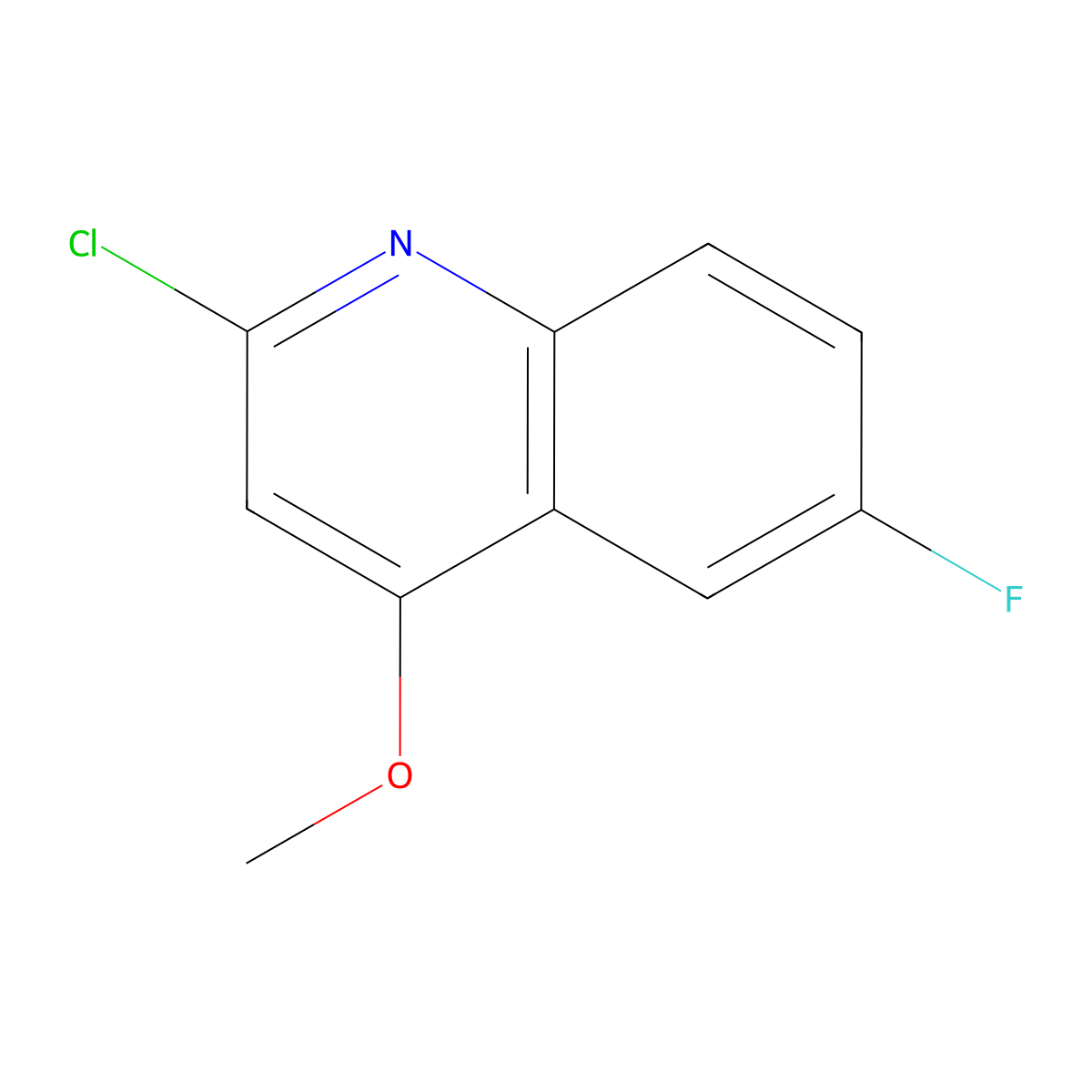 2-Chloro-6-fluoro-4-methoxyquinoline molecular structure, CAS 860296-85-1