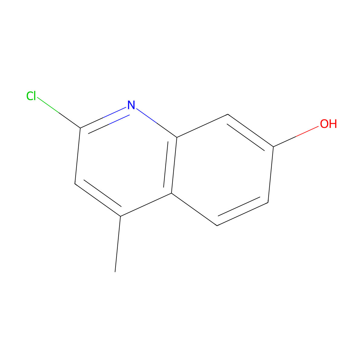 2-Chloro-4-methylquinolin-7-ol molecular structure, CAS 860297-02-5