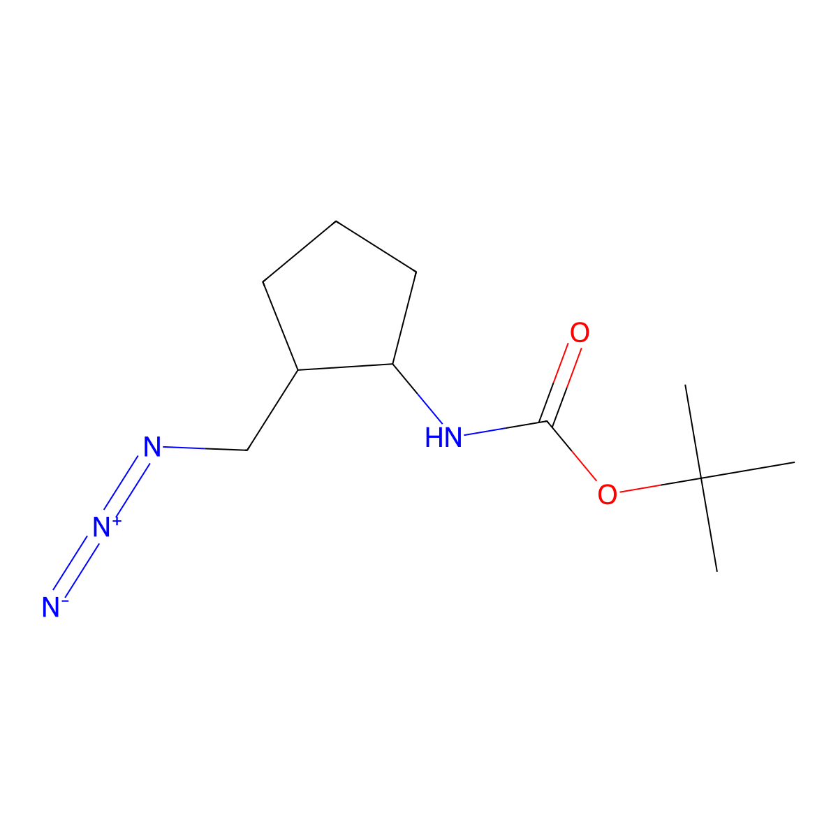 tert-butyl ((1S,2R)-2-(azidomethyl)cyclopentyl)carbamate molecular structure, CAS 860297-45-6