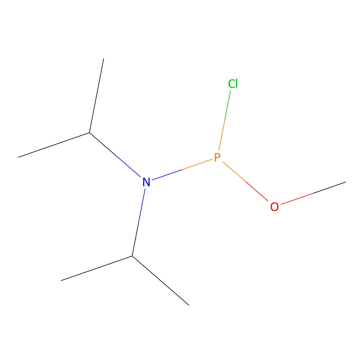 Chloro(diisopropylamino)methoxy phosphine molecular structure, CAS 86030-43-5