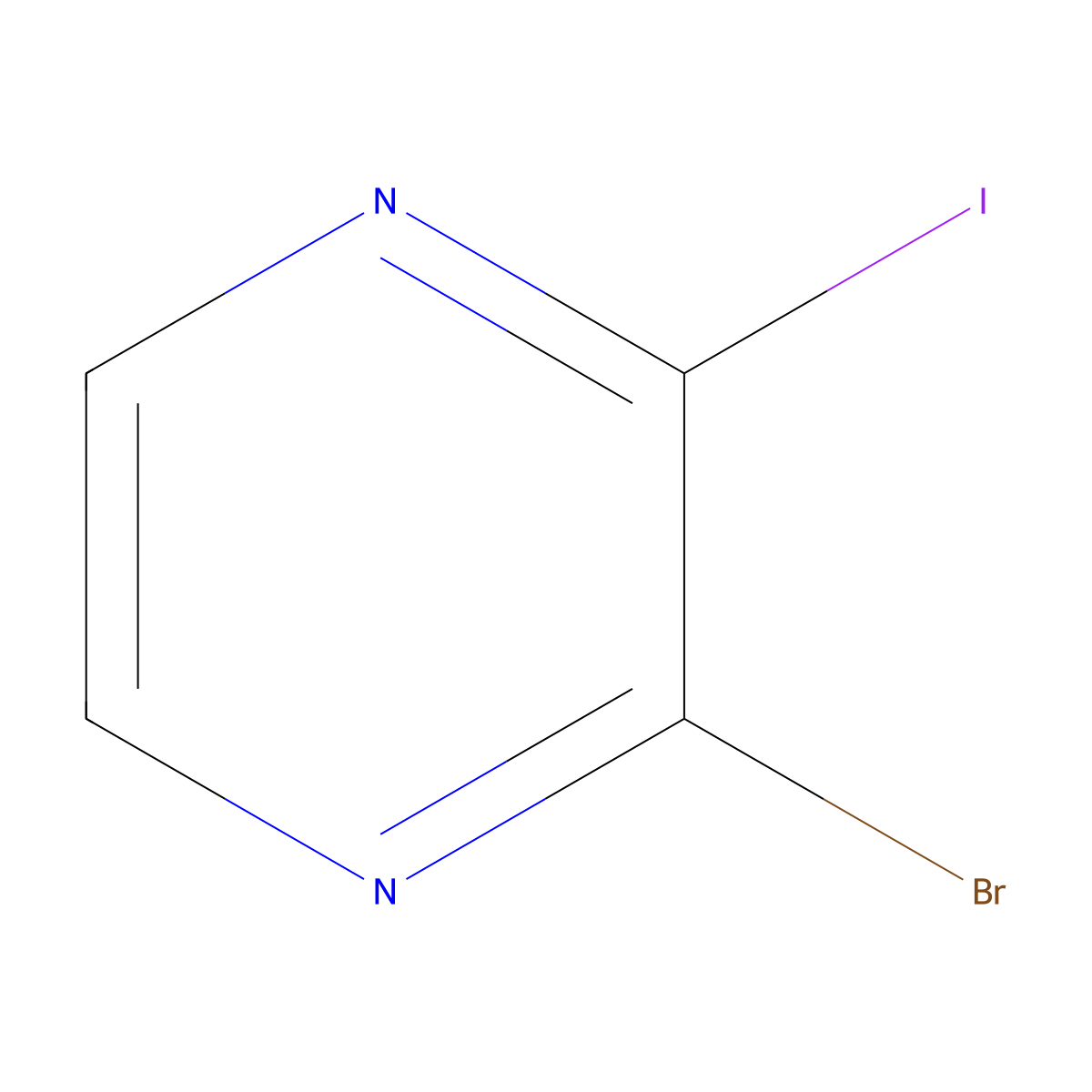 2-Bromo-3-iodopyrazine molecular structure, CAS 860308-71-0