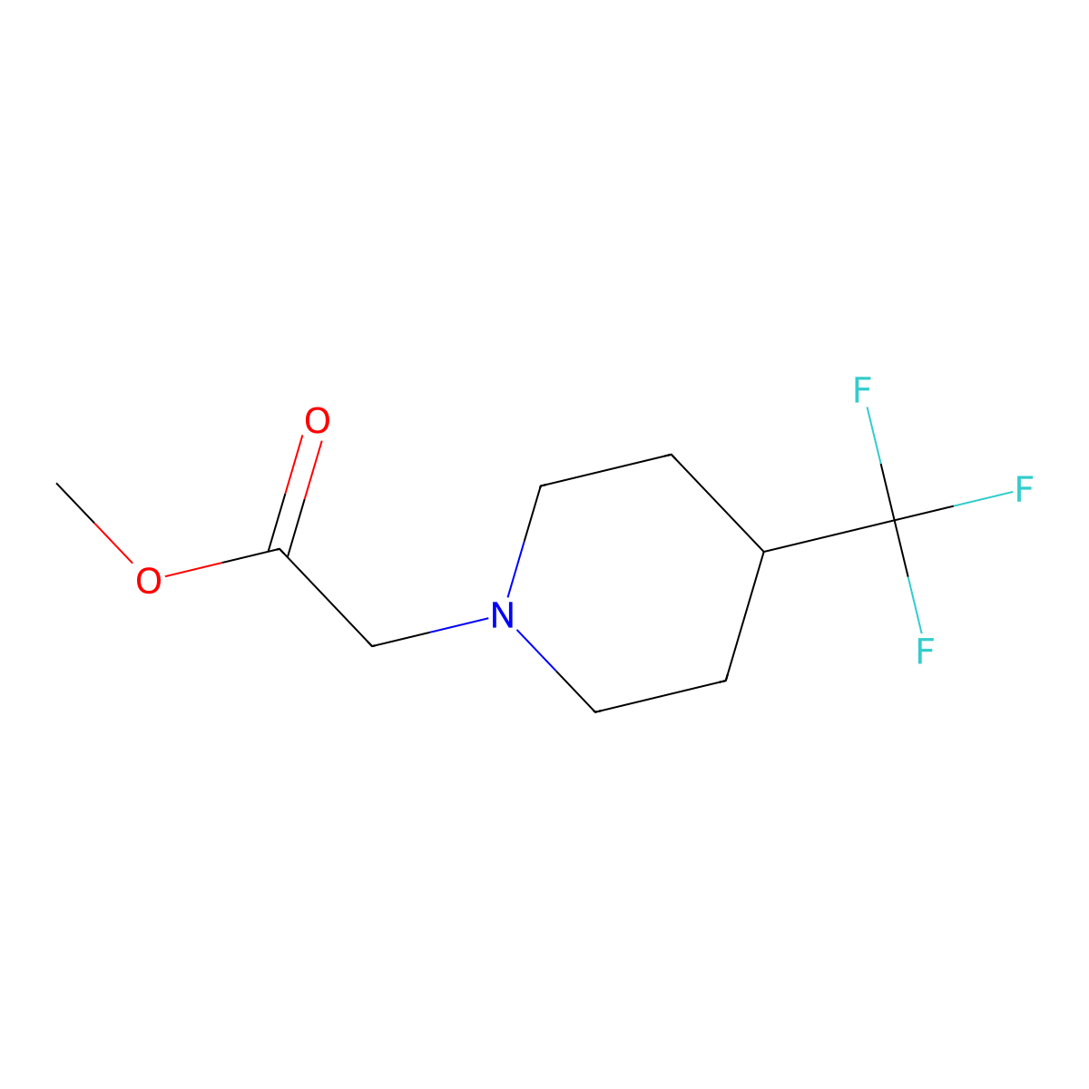 Methyl 2-(4-(trifluoromethyl)piperidin-1-yl)acetate molecular structure, CAS 860343-95-9