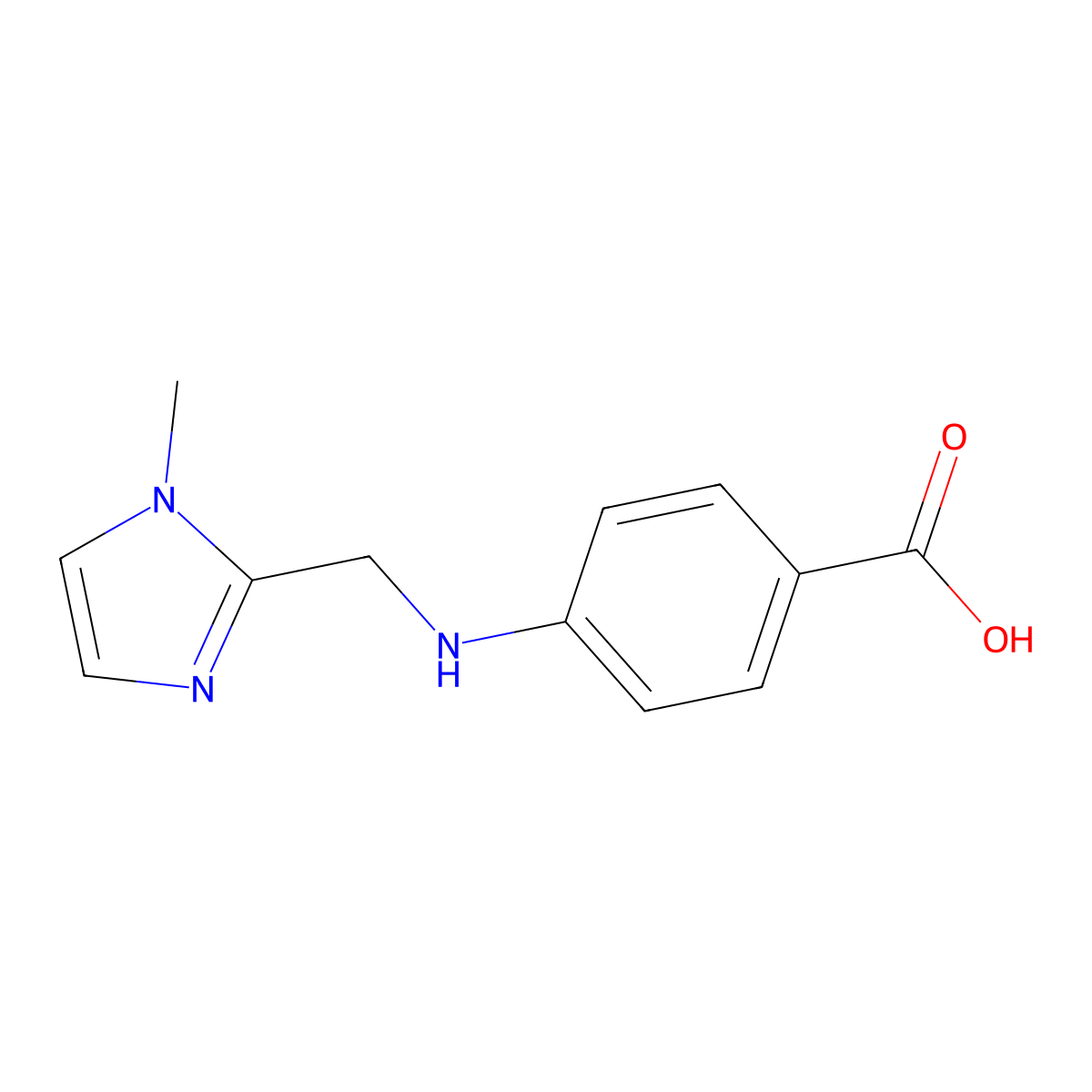 4-{[(1-Methyl-1H-imidazol-2-yl)methyl]amino}benzoic acid molecular structure, CAS 860344-02-1
