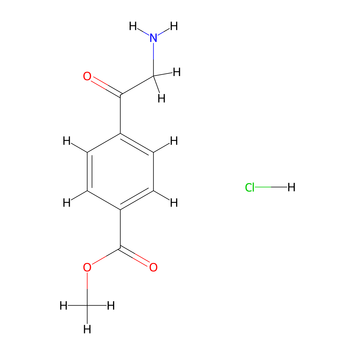 Methyl 4-(2-aminoacetyl)benzoate hydrochloride molecular structure, CAS 860344-26-9