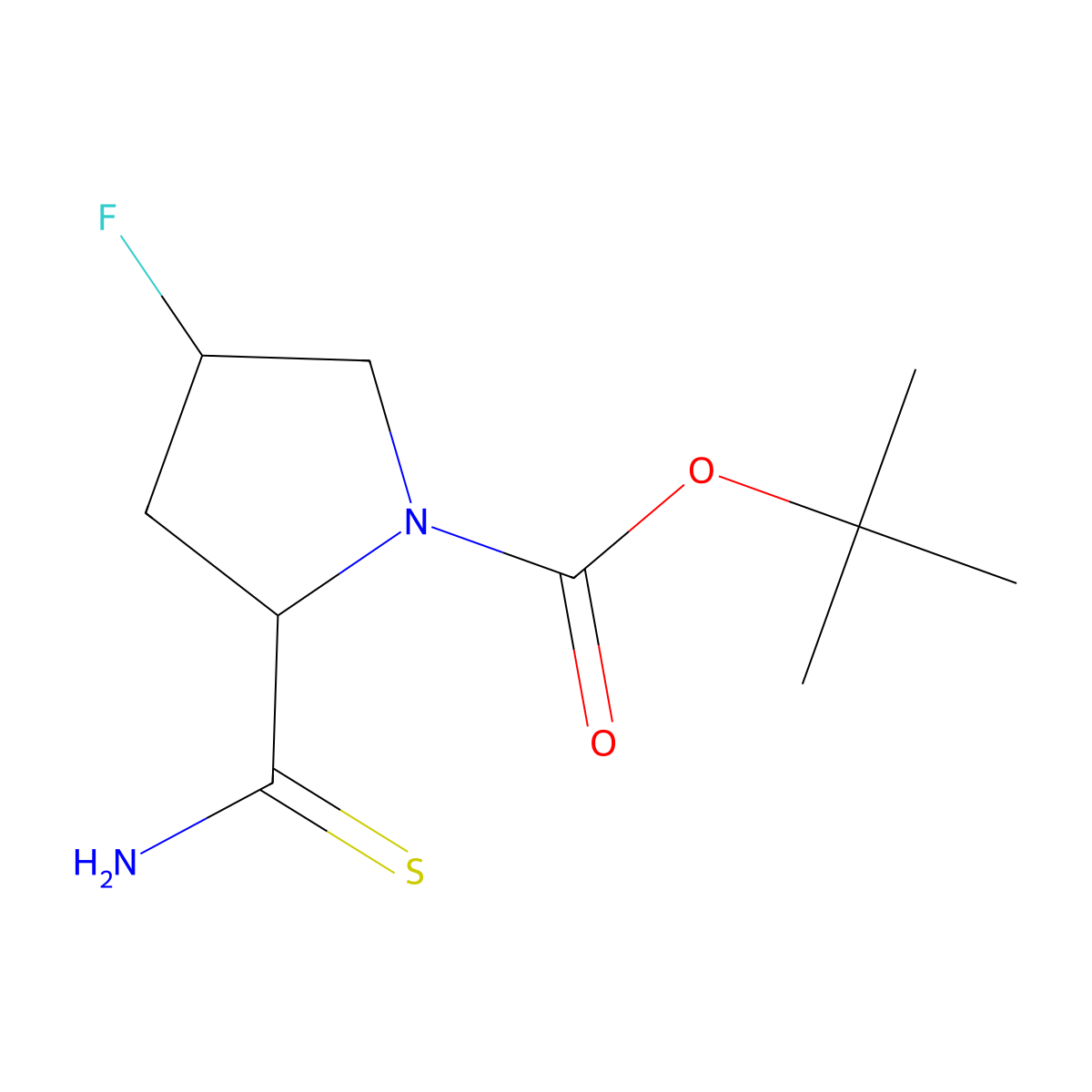 Tert-butyl 2-carbamothioyl-4-fluoropyrrolidine-1-carboxylate molecular structure, CAS 860344-40-7