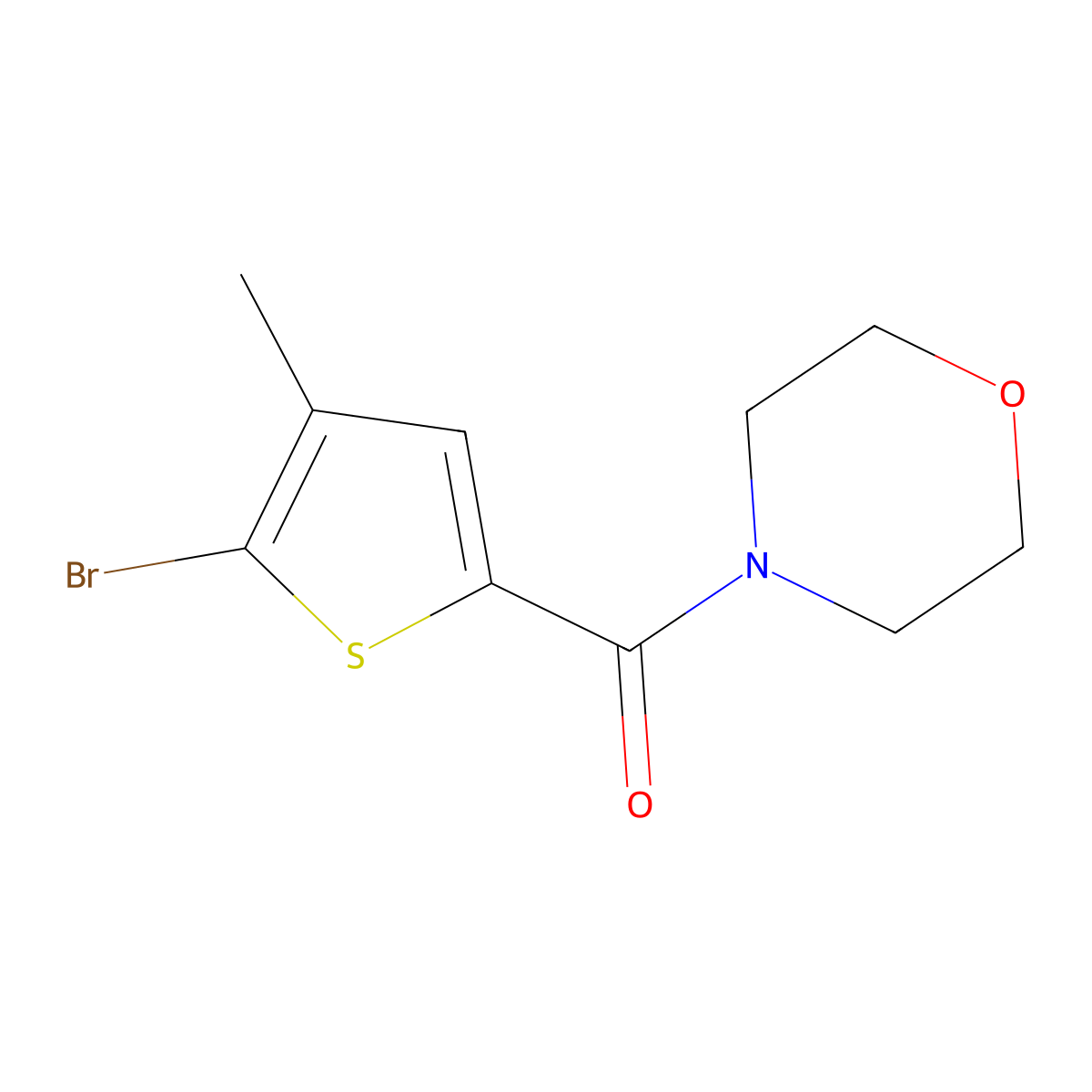 (5-Bromo-4-methylthiophen-2-yl)(morpholin-4-yl)methanone molecular structure, CAS 860344-44-1